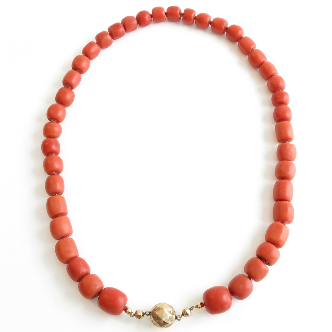 19th Century Red Coral Necklace on 14KG Clasp (1 of 3)