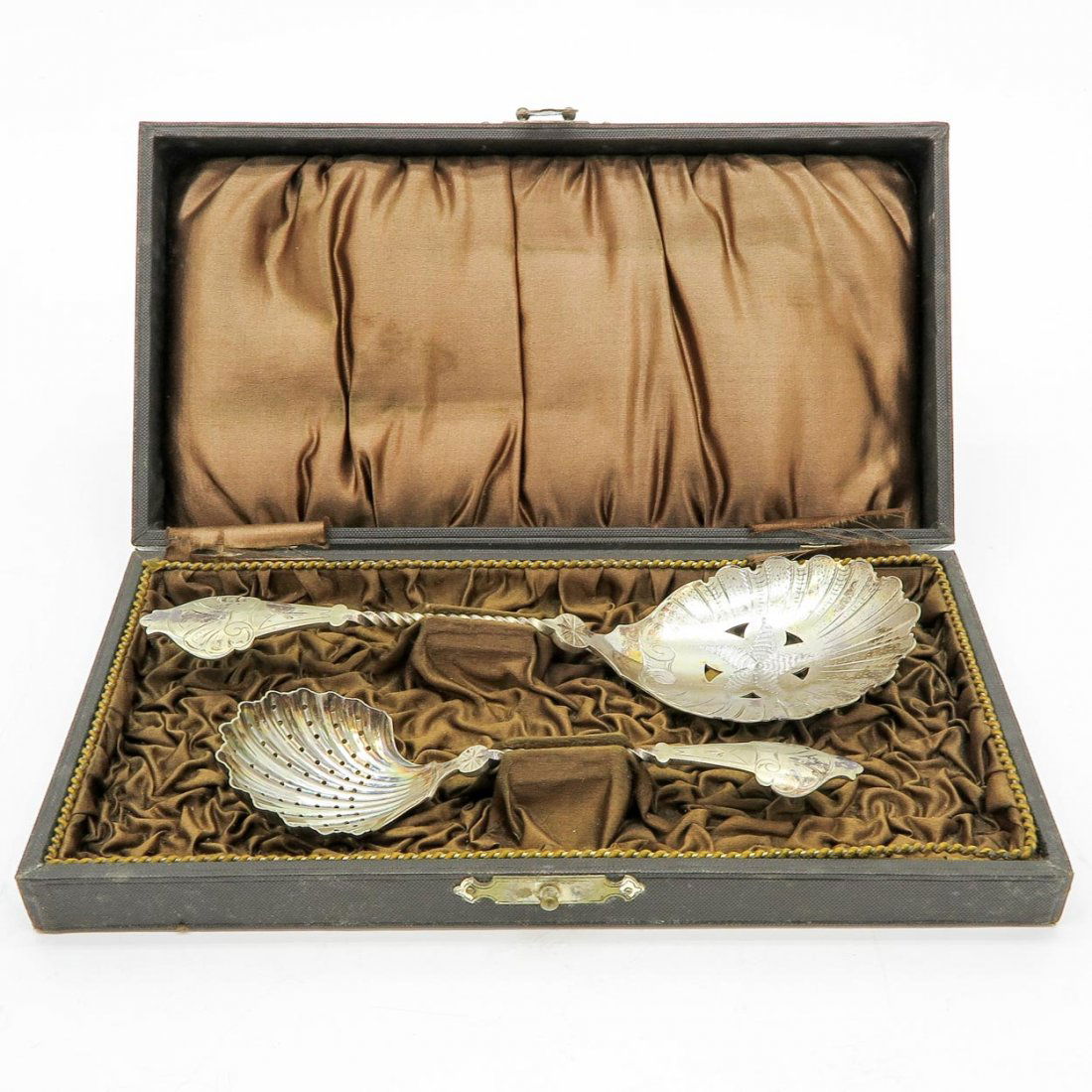 Dutch Silver Fruit Fruit Scoop and Sugar Castor (1 of 3)