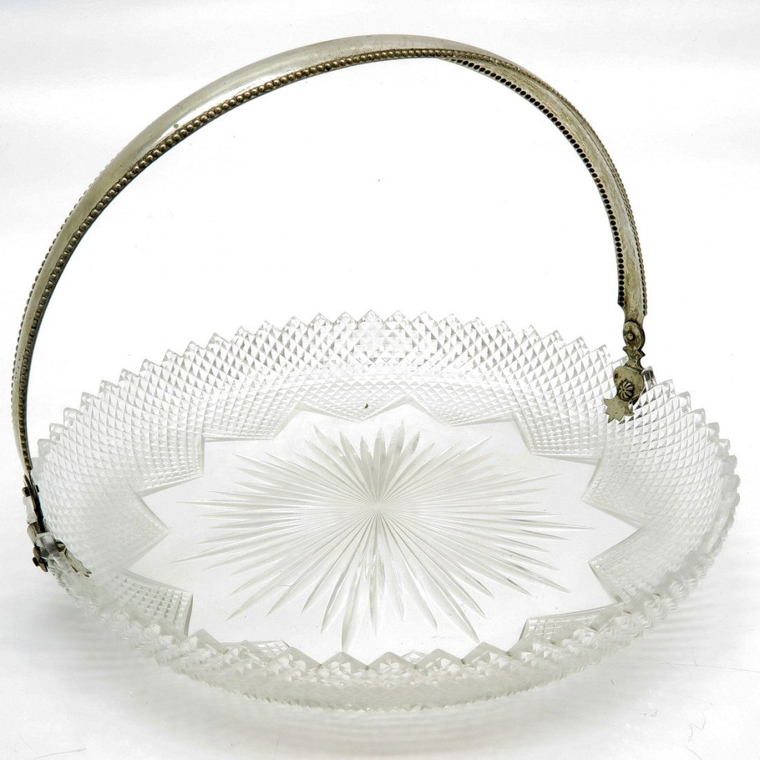 19th Century Crystal Dish with Silver Handle (1 of 3)
