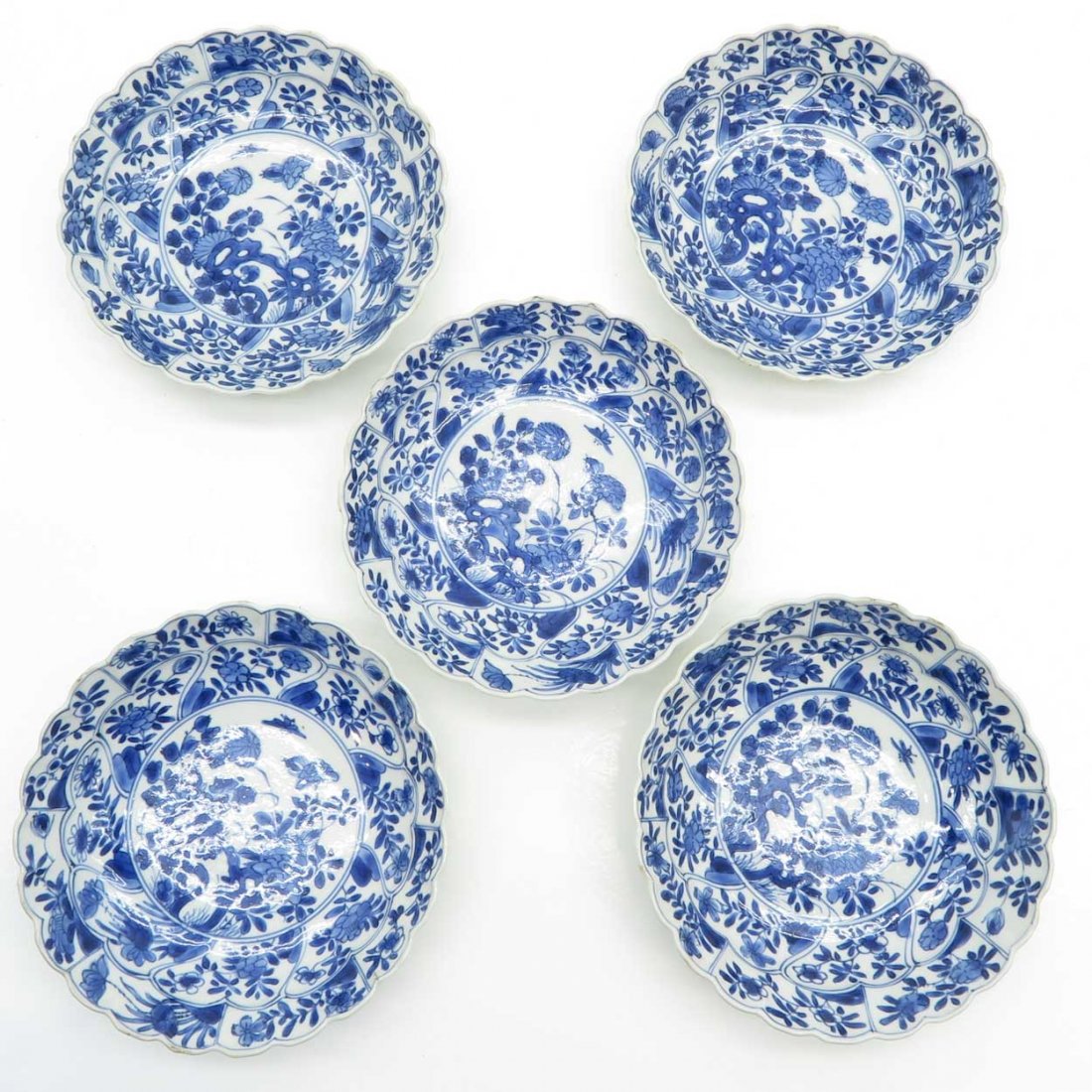 Lot of 5 18th Century Kangxi Plates (1 of 3)