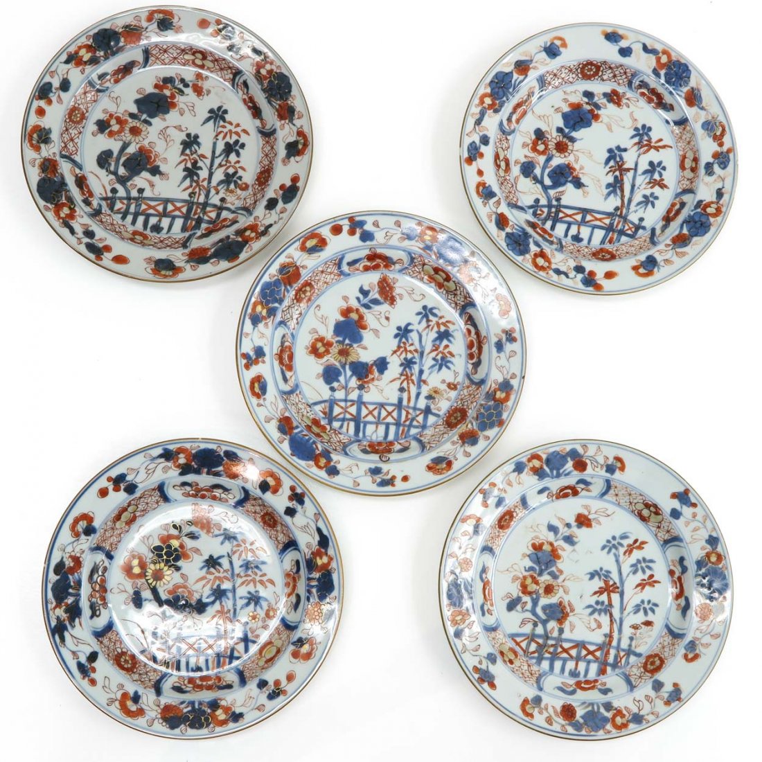 Lot of 5 18th Century Chinese Imari Plates (1 of 3)