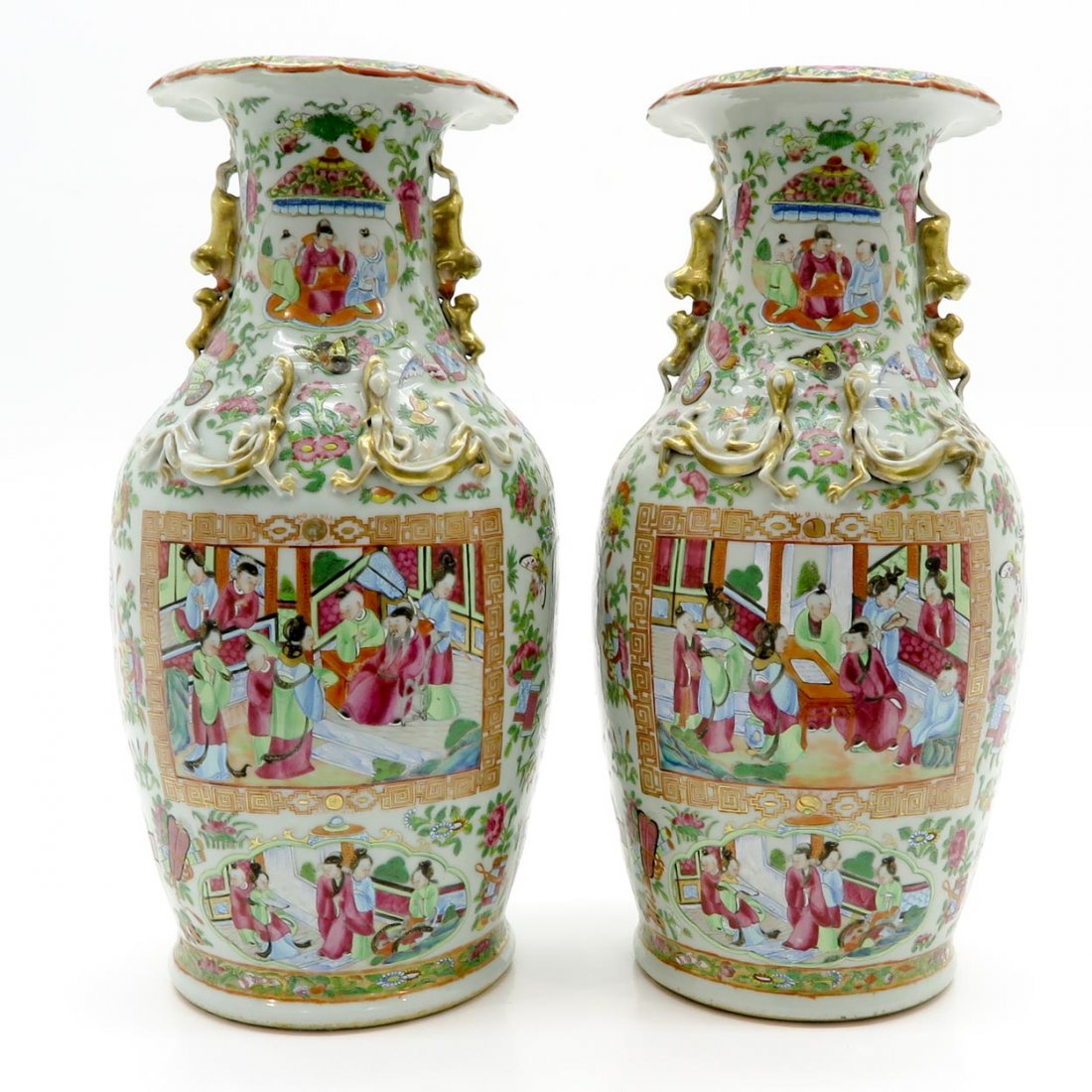 Lot of 2 19th Century Cantonese Vases (1 of 7)