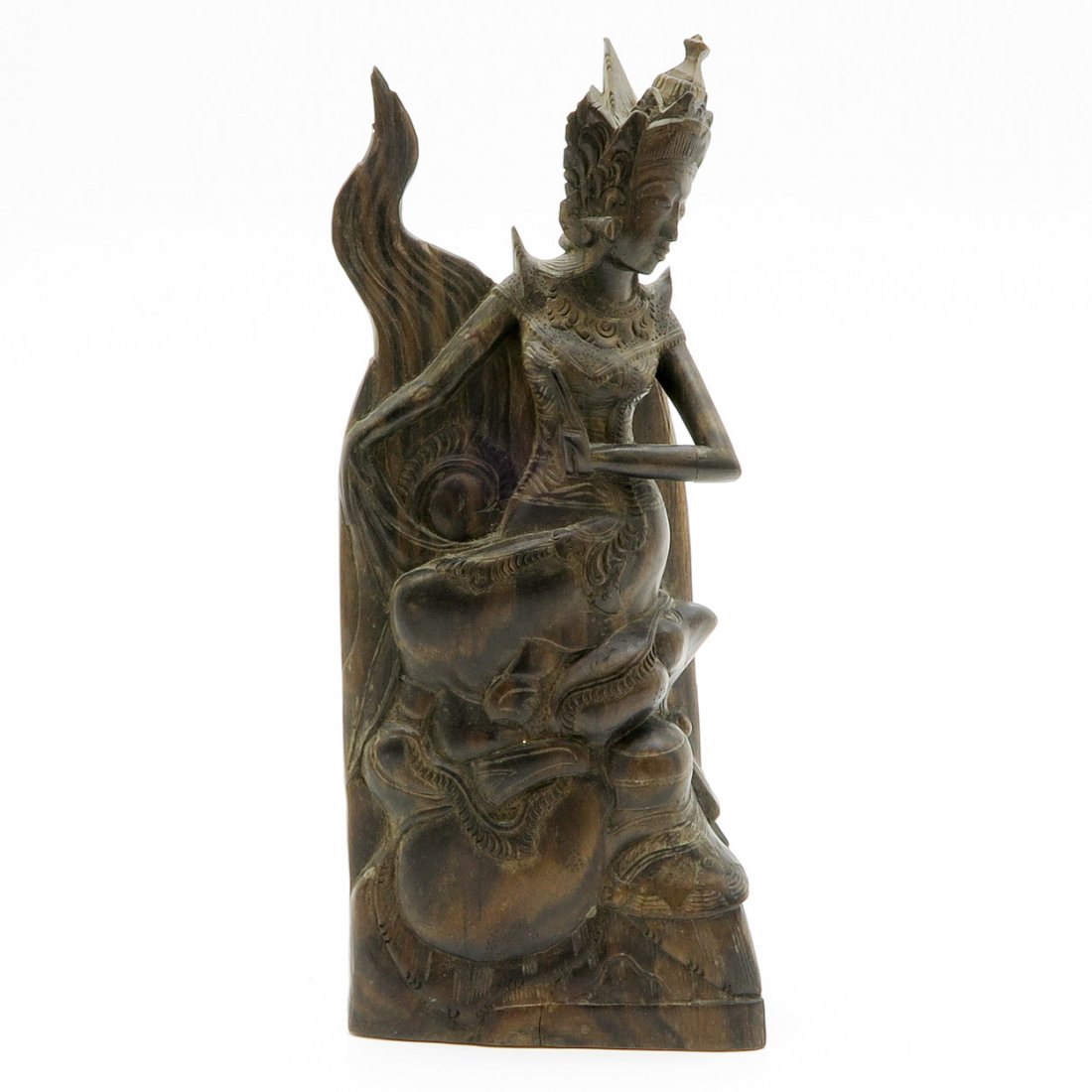 Indonesian Carved Wood Sculpture: 30 cm tall.