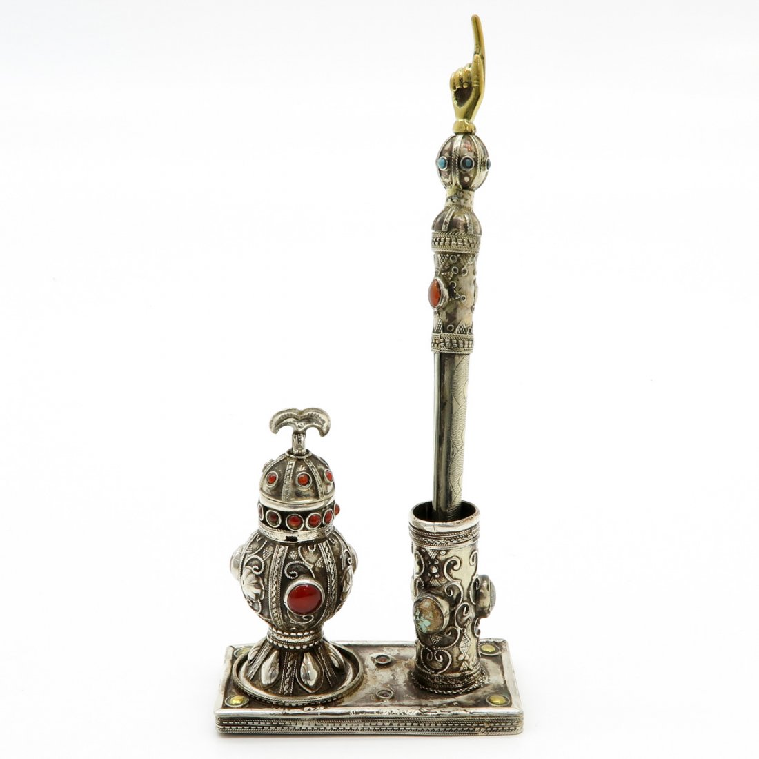 Inkwell and Pen Holder Stand with Thora Pointer (1 of 1)