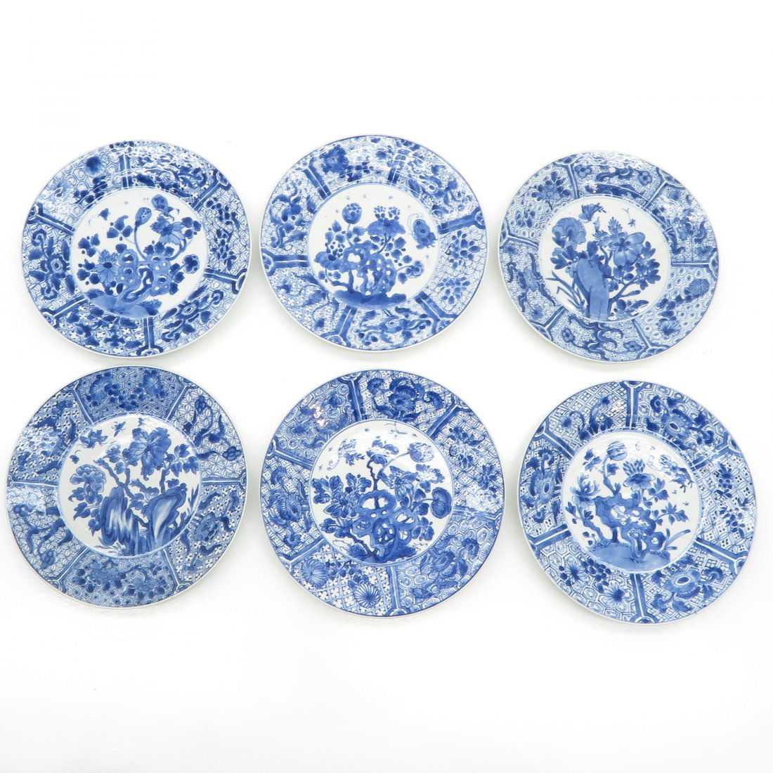 Lot of 6 China Porcelain Kangxi Period Plates (1 of 2)