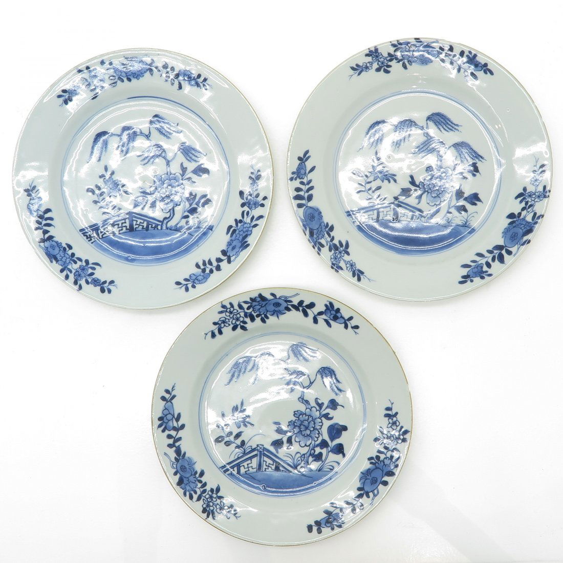 Lot of 3 China Porcelain Plates Circa 1800 (1 of 2)