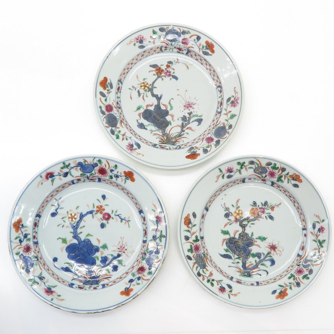 Lot of 3 China Porcelain Plates Circa 1800 (1 of 2)