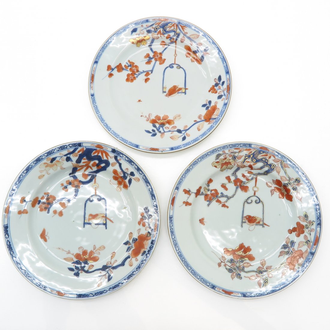 Lot of 3 China Porcelain Imari Decor Plates (1 of 2)