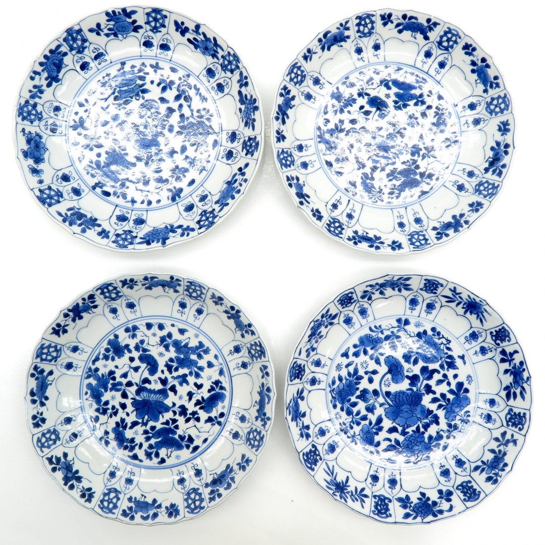 Lot of 4 Kangxi Period Plates (1 of 2)