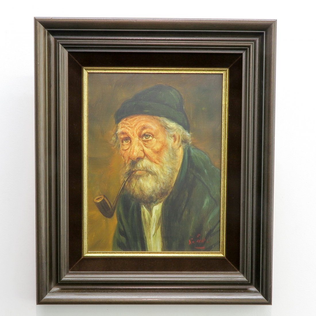 Signed van Pelt Oil on Canvas: Depicting man with beard, 42 x 30 cm.