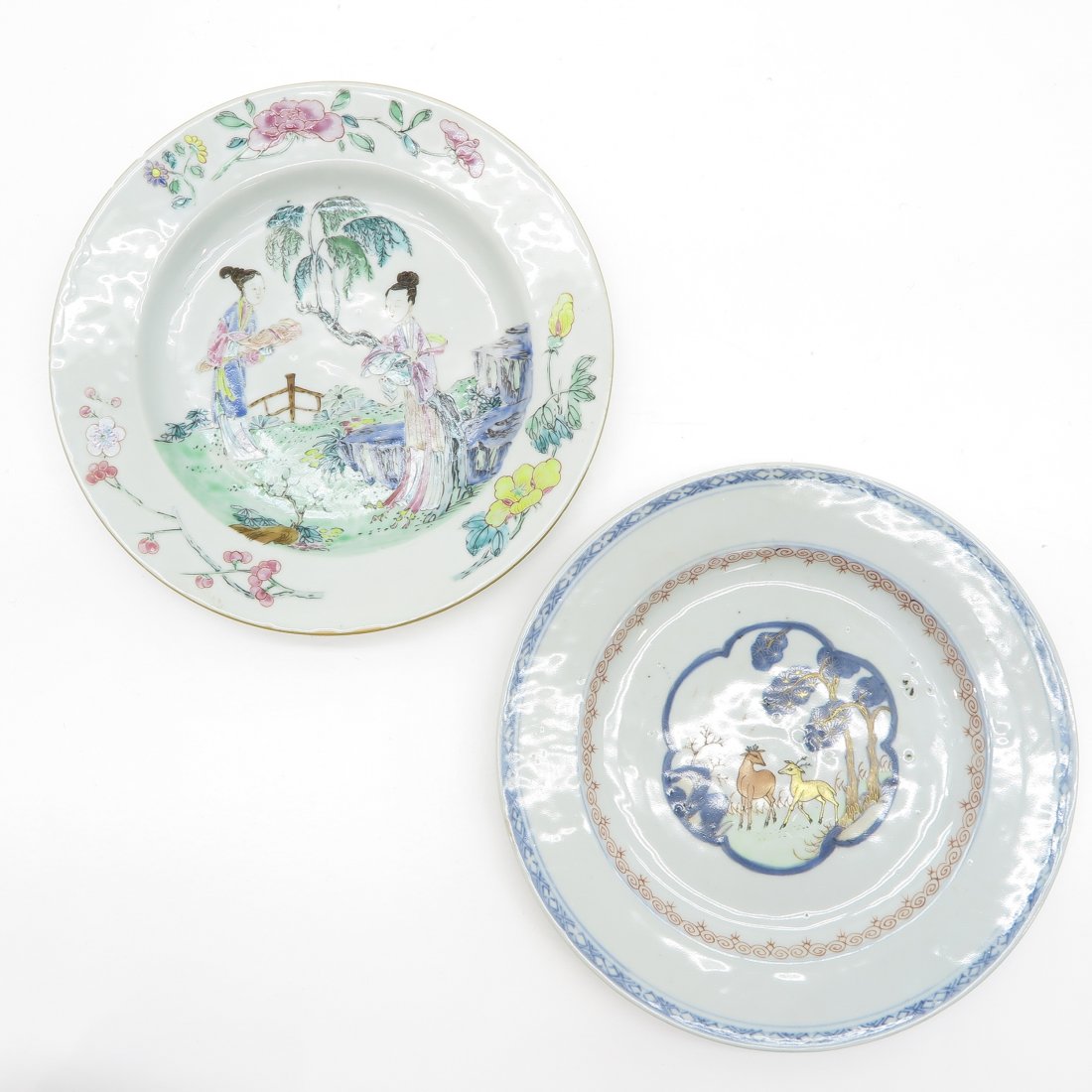 Lot of 2 18th Century China Porcelain Plates (1 of 2)