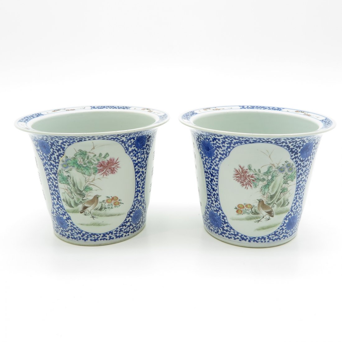 Lot of 2 China Porcelain Cache Pots (1 of 6)
