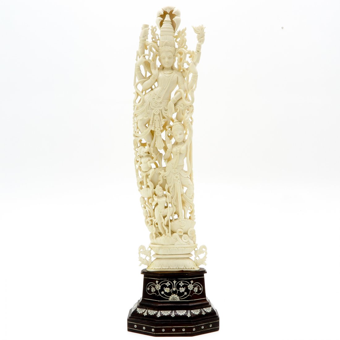 Carved Sculpture on Wood Base Circa 1920 (1 of 5)