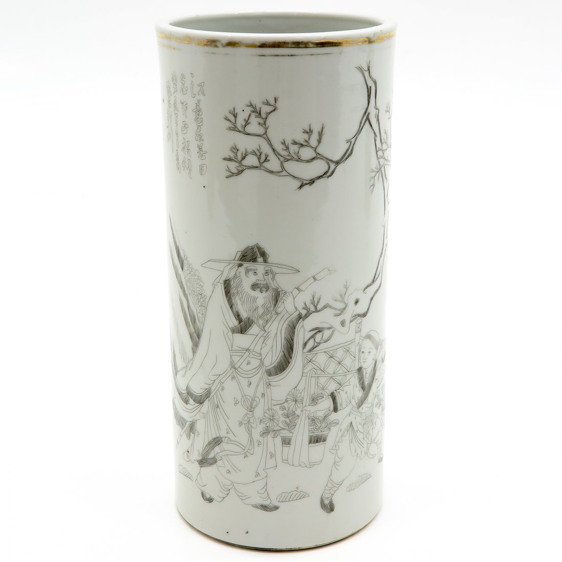China Porcelain Cylinder Roll Wagon Vase (1 of 6)