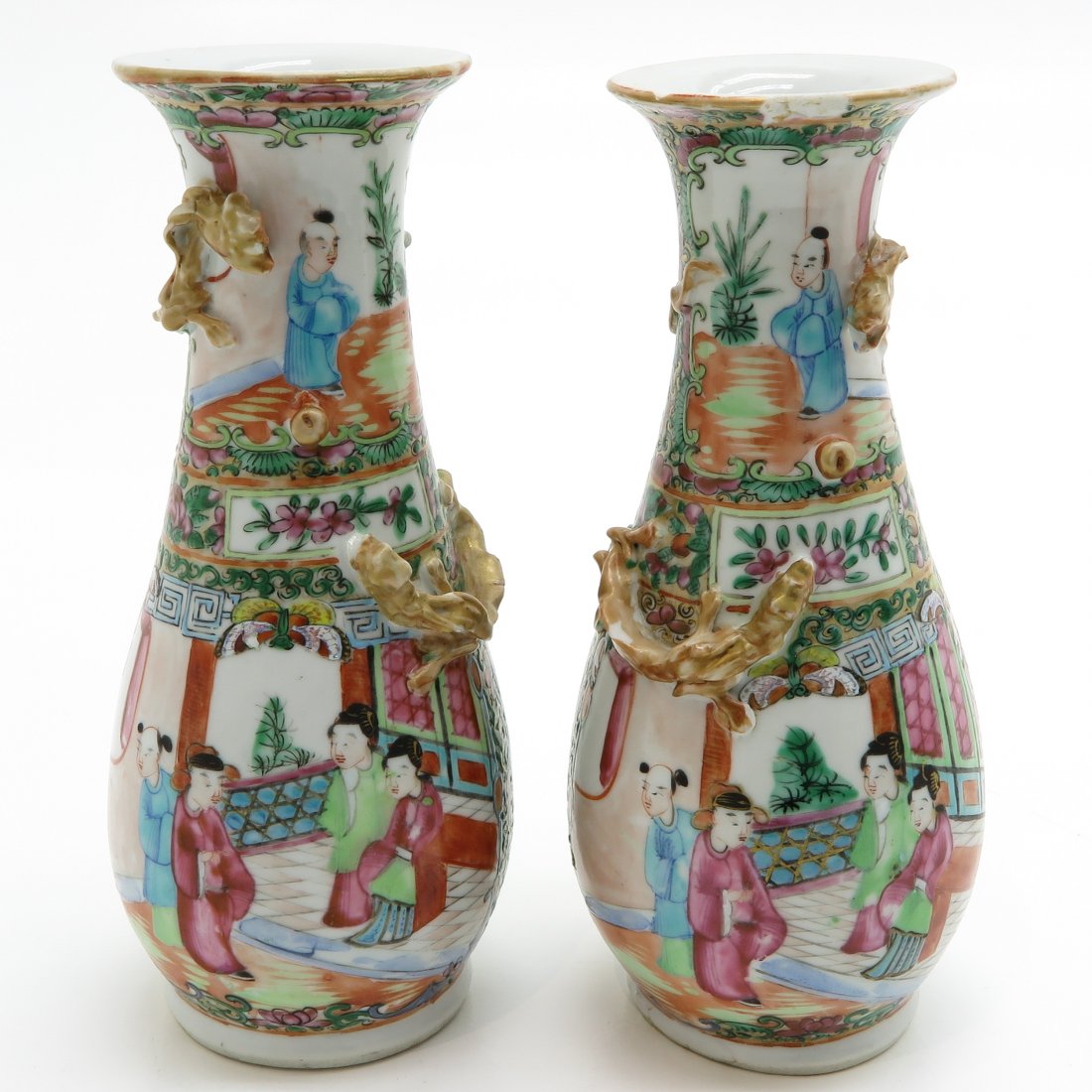 Lot of 2 19th Century Cantonese Vases (1 of 6)