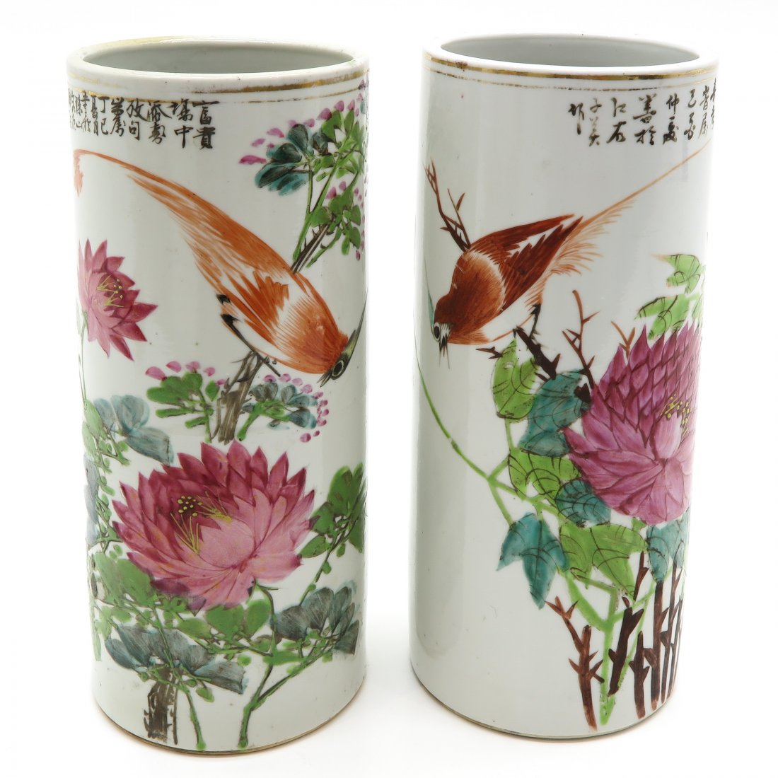 China Porcelain Republic Period Roll Wagon Vases (1 of 6)