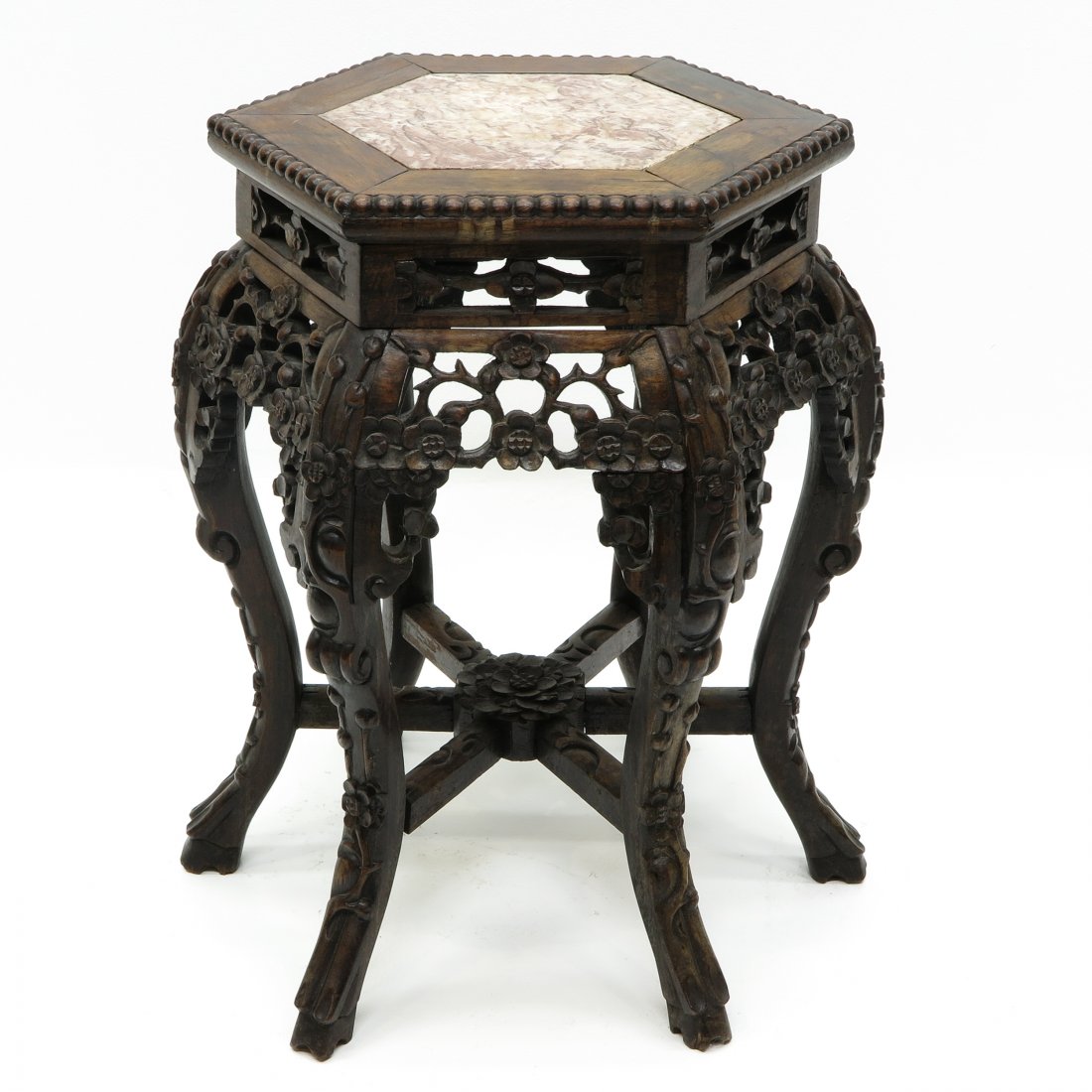 Chinese Side Table with Marble Inlay (1 of 2)