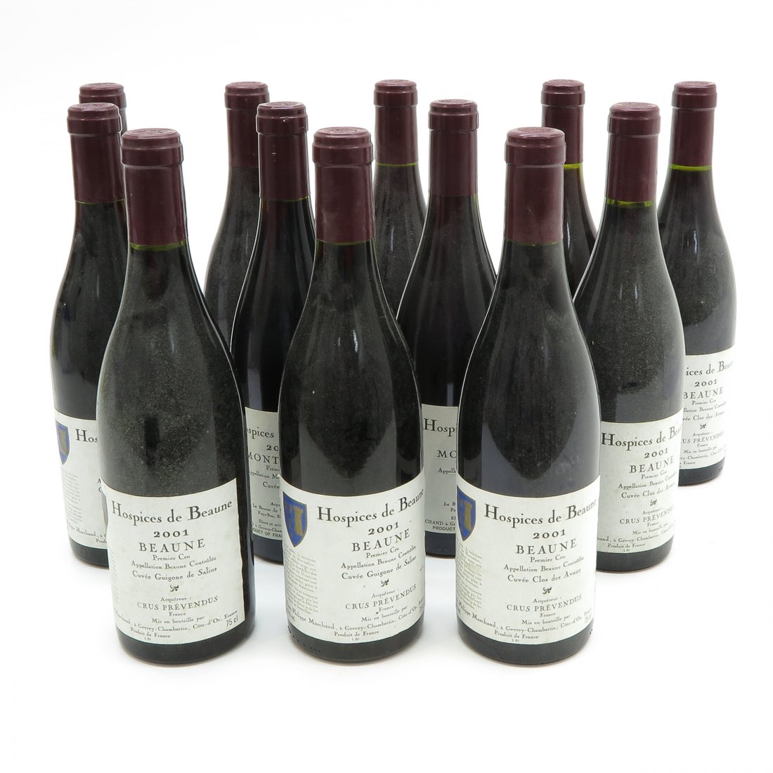 Diverse Lot of Vintage Wine: Including 2 bottles of Hospices de Beaune 2000 Montehelie and 10 bottles Hospices de Beaune 2001 Beaune.