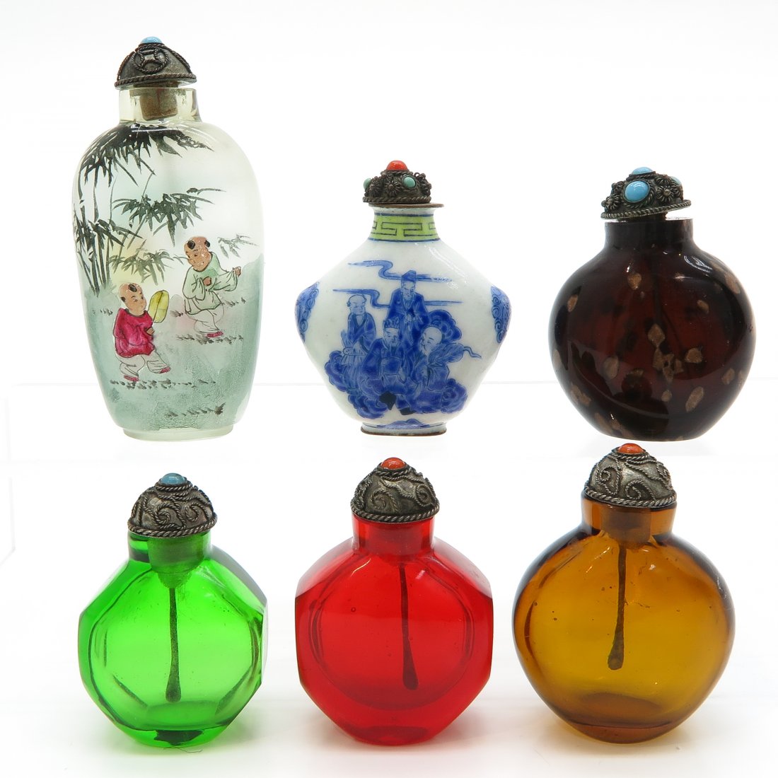 Lot of 6 Chinese Snuff Bottles (1 of 6)