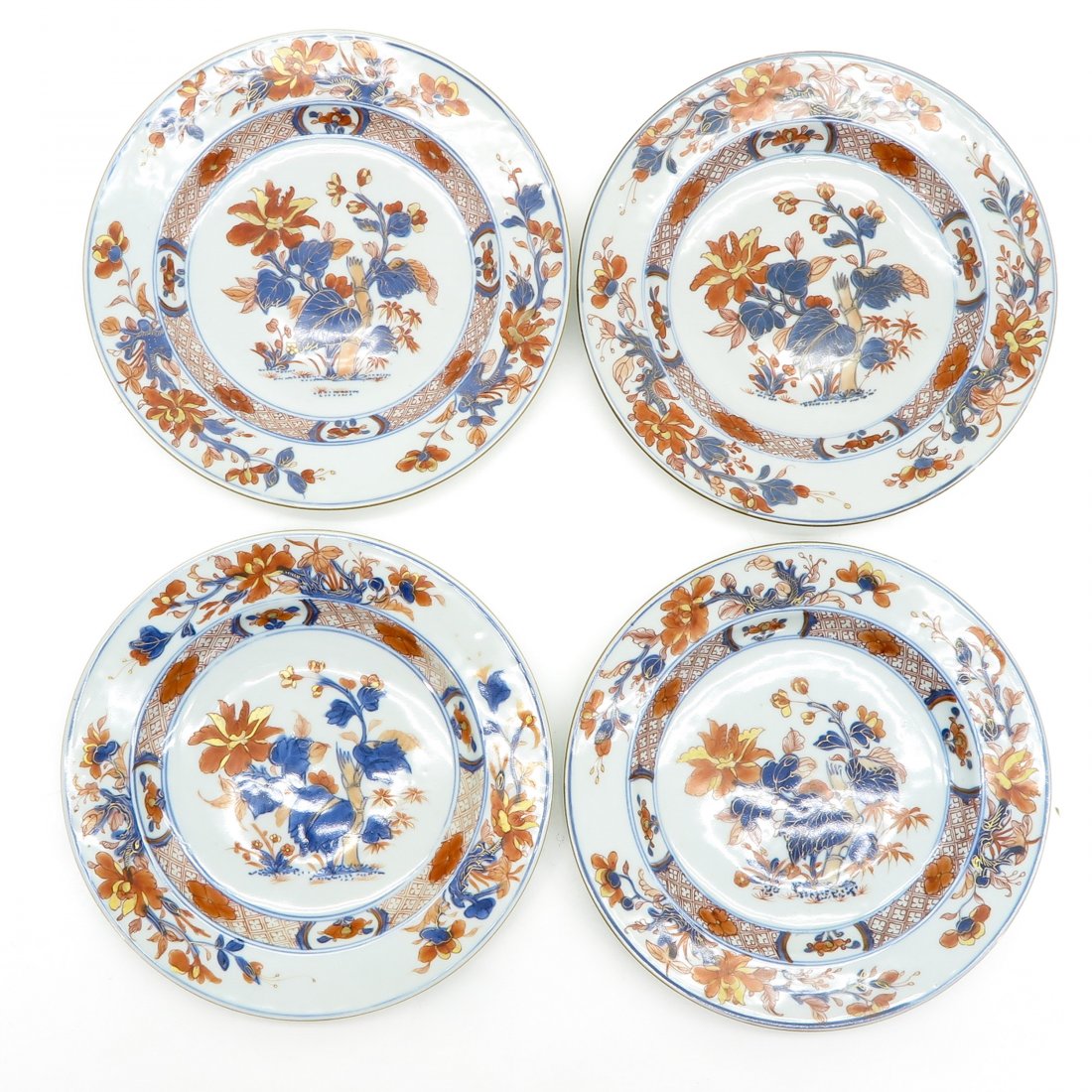 Lot of 4 18th Century Imari Plates (1 of 2)