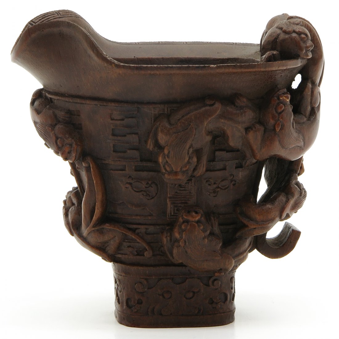 Chinese Carved Bamboo Libation Cup (1 of 6)