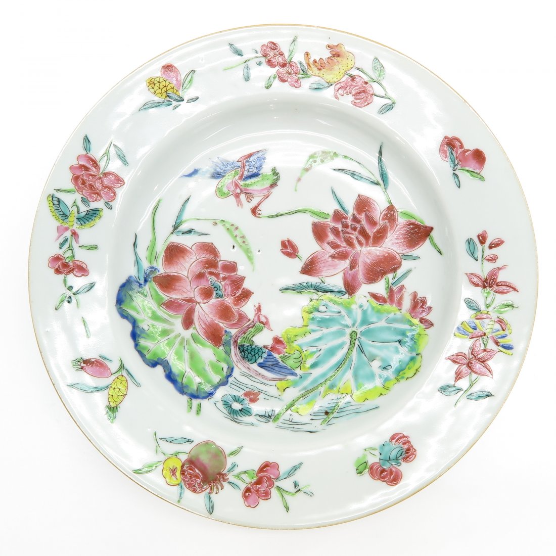 18th Century China Porcelain Famille Rose Decor Plate (1 of 2)