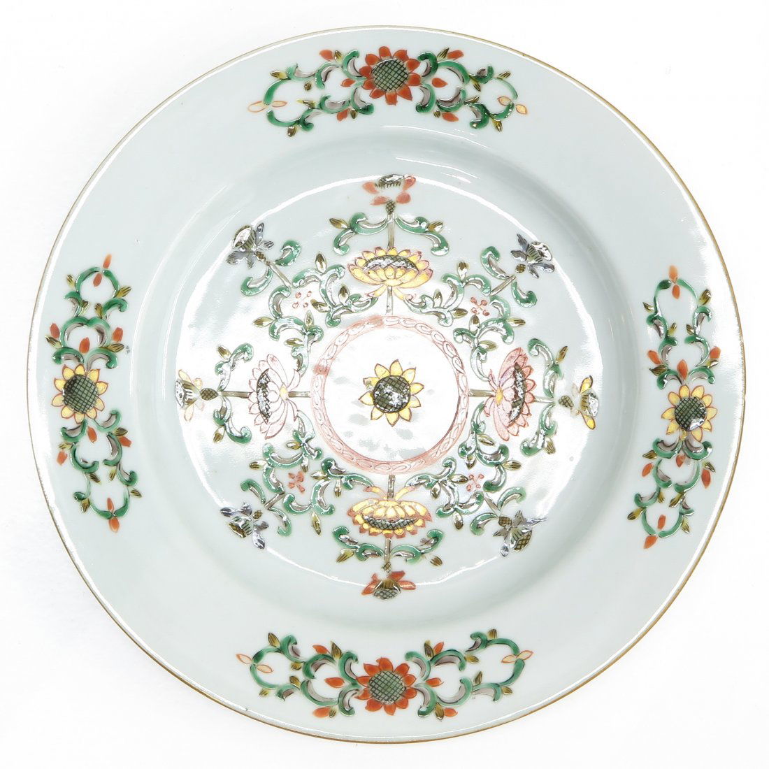18th Century China Porcelain Famille Verte Decor Plate (1 of 2)