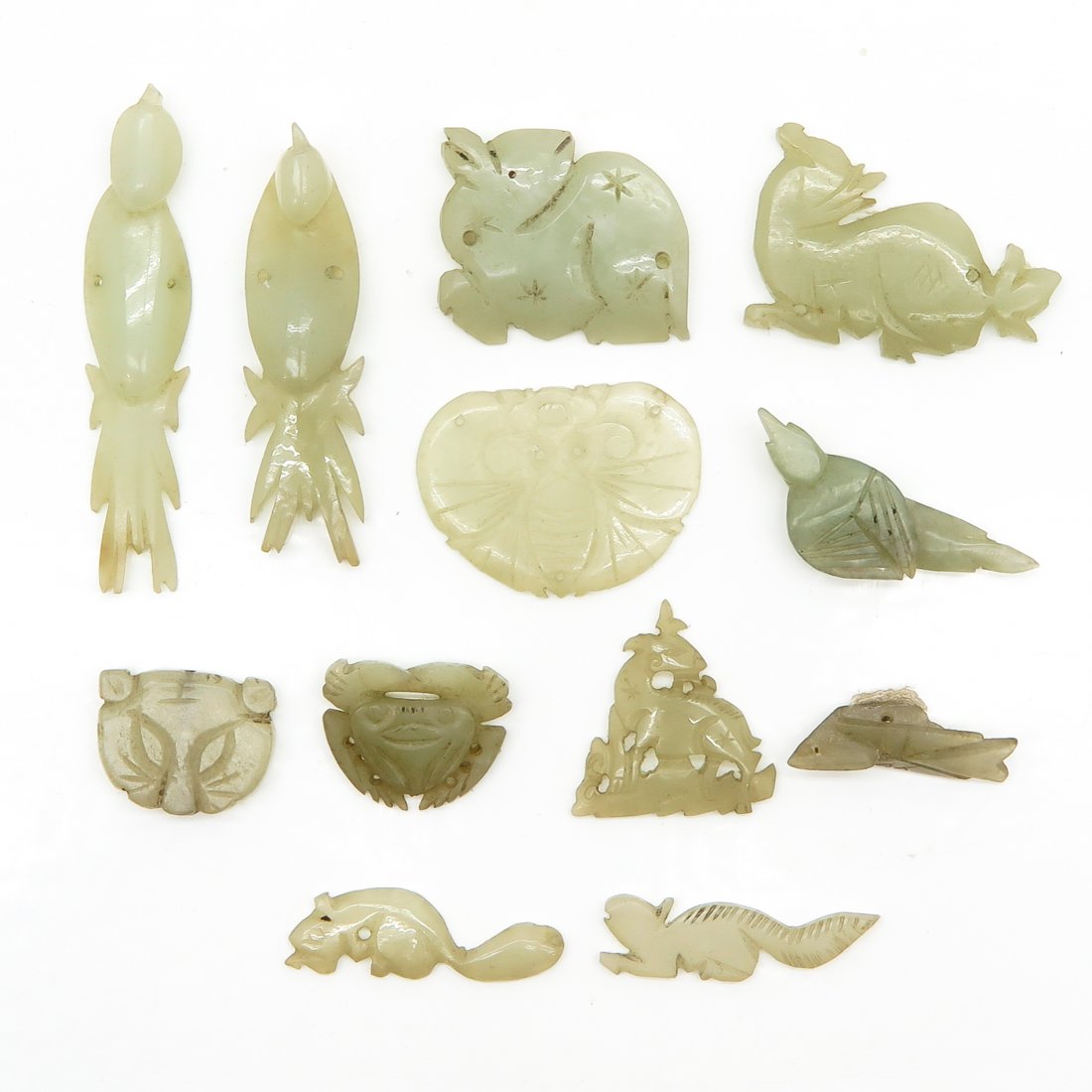 Lot of Chinese Carved Jade Figures (1 of 2)