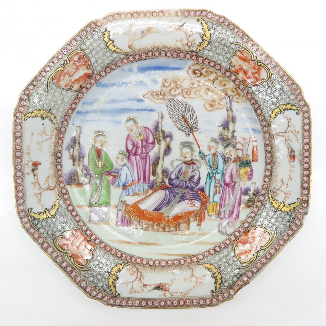 18th Century China Porcelain Mandarin Decor Plate (1 of 2)