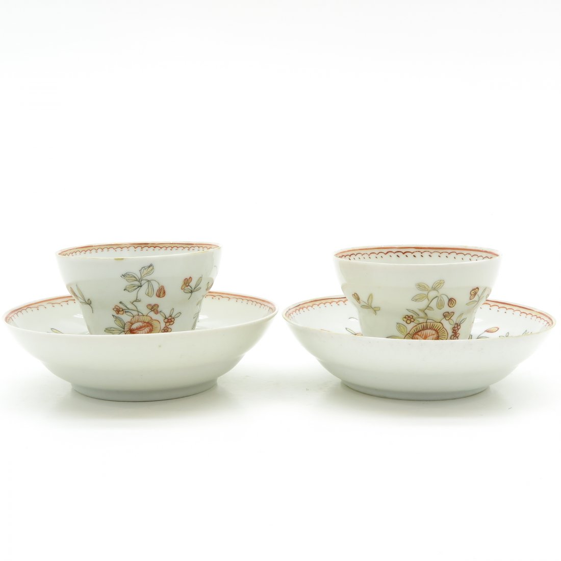 Lot of 18th Century China Porcelain Cups and Saucers (1 of 6)