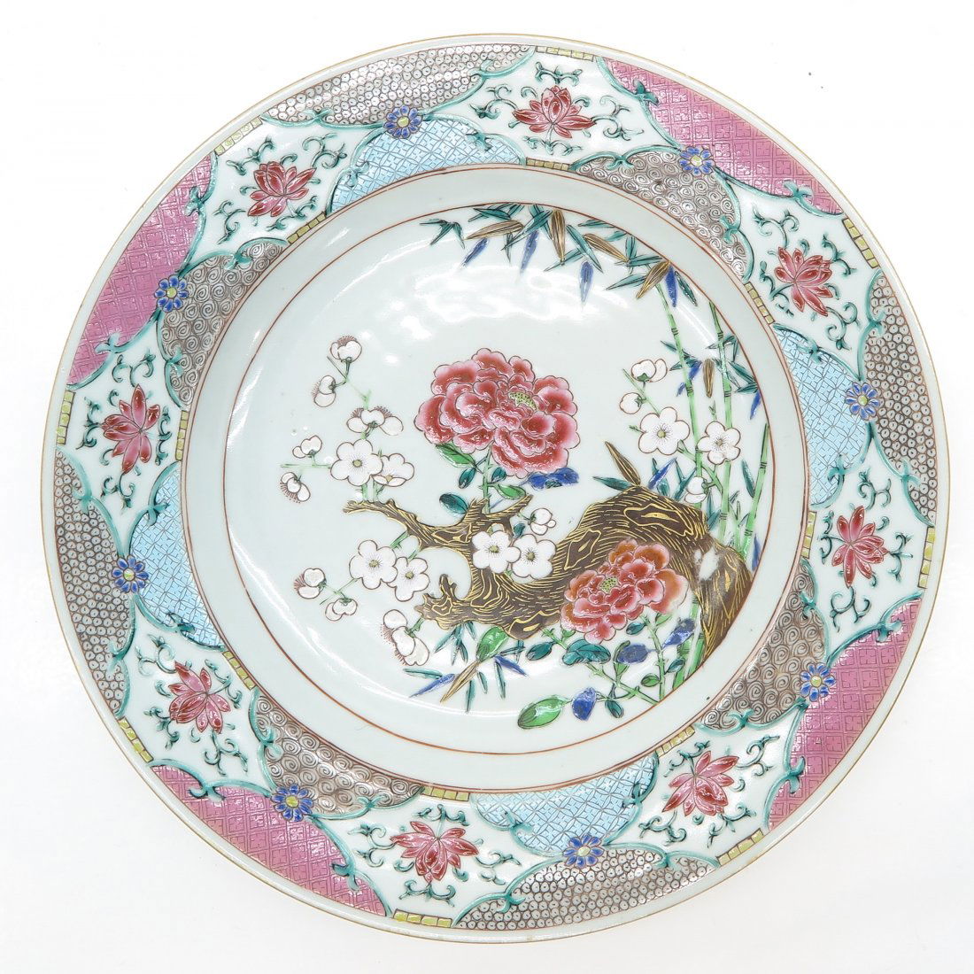 18th Century China Porcelain Famille Rose Decor Plate (1 of 2)