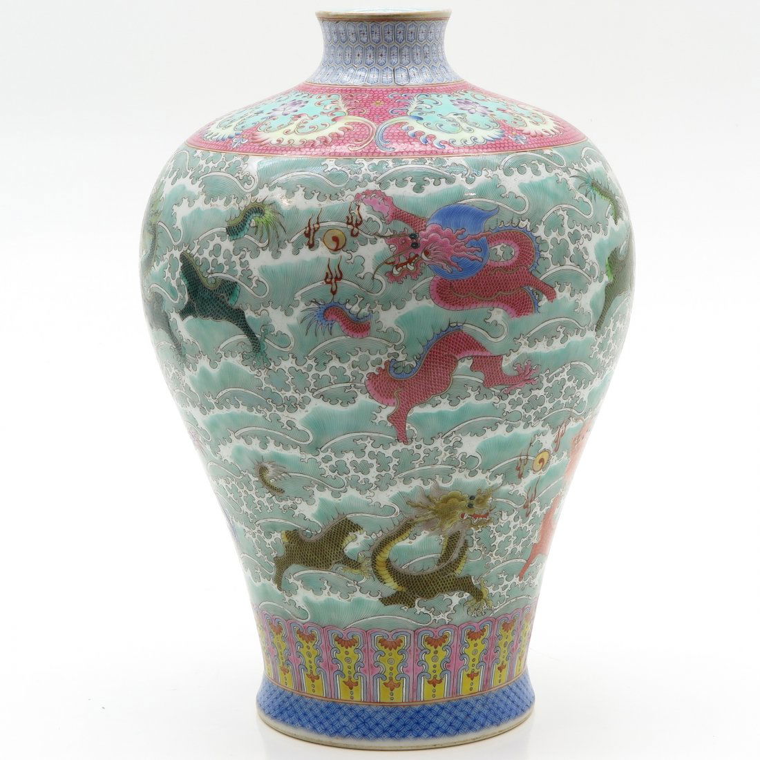 China Porcelain Famille Rose Decor Meiping Vase (1 of 6)