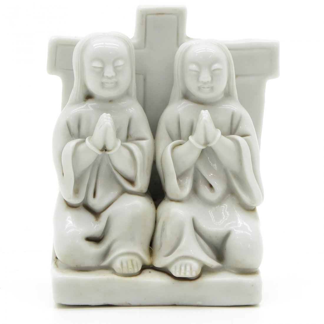 Blanc de Chine Sculpture of 2 Ladies Praying (1 of 6)