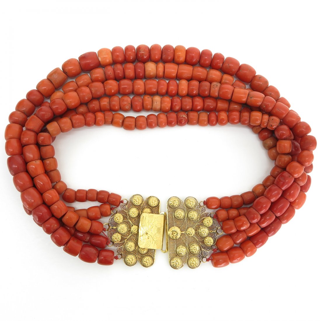 19th Century Red Coral Necklace on 18KG Clasp (1 of 3)