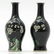 Pair of China Porcelain Famille Noir Vases - 2