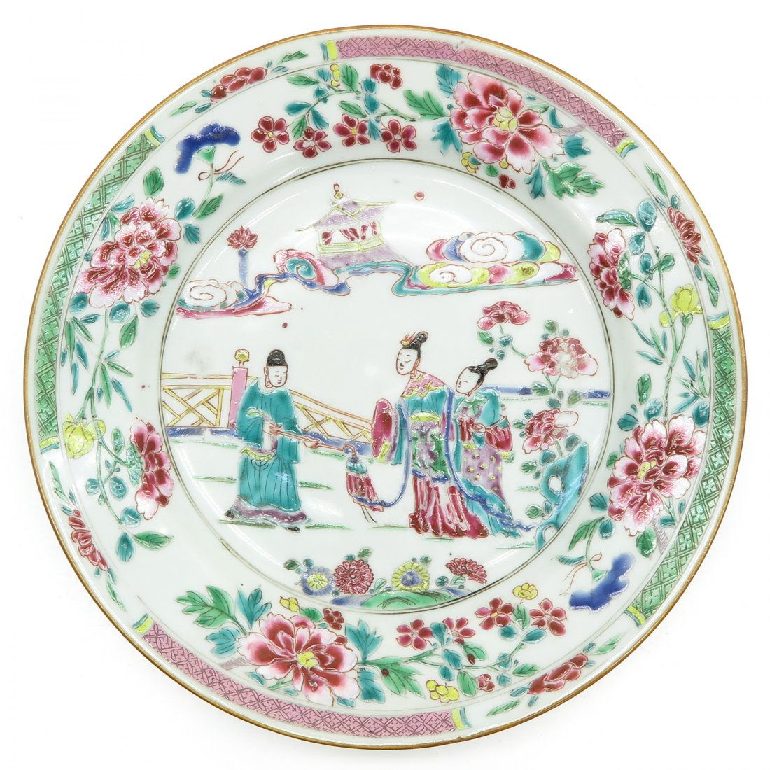 18th Century China Porcelain Famille Rose Decor Plate (1 of 2)