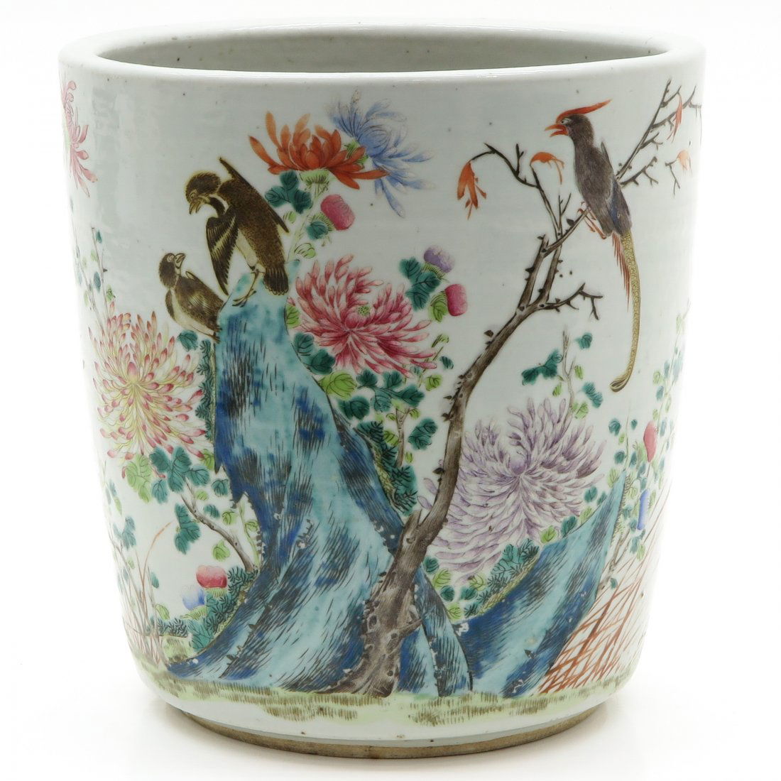19th Century China Porcelain Famille Rose Cache Pot (1 of 6)