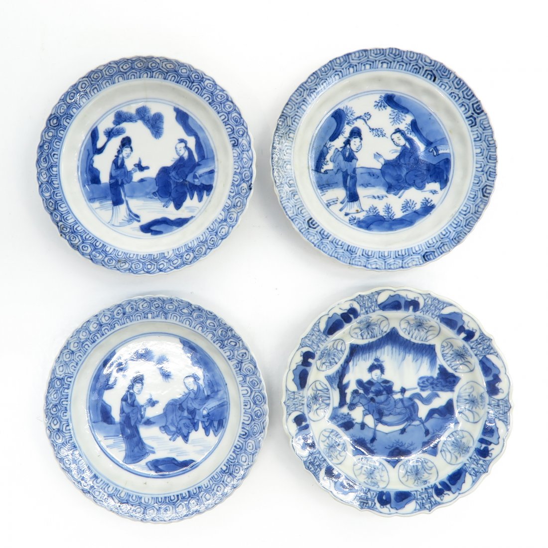 Lot of 4 China Porcelain Kangxi Period Plates (1 of 2)
