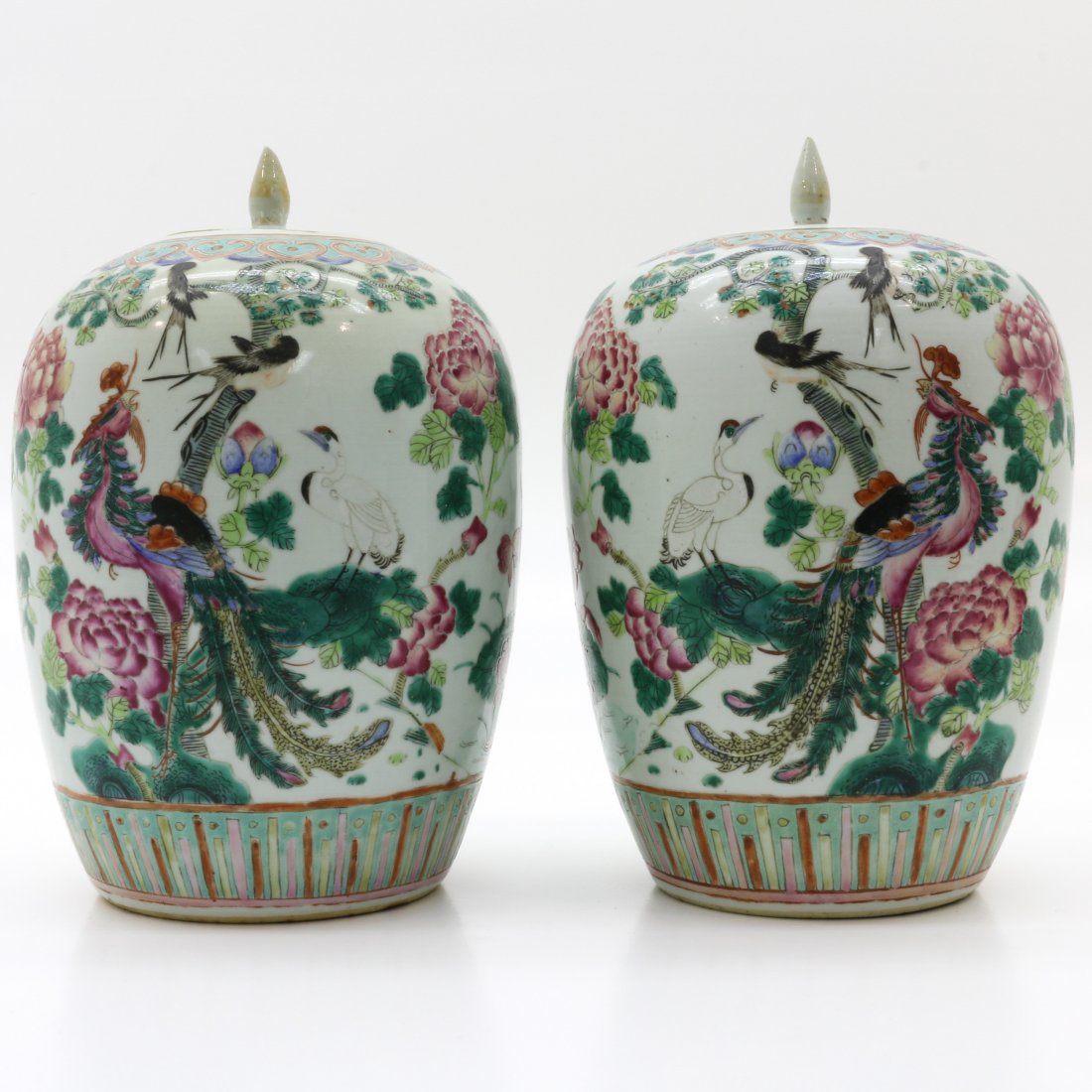 Pair of China Porcelain Lidded  Jars (1 of 6)