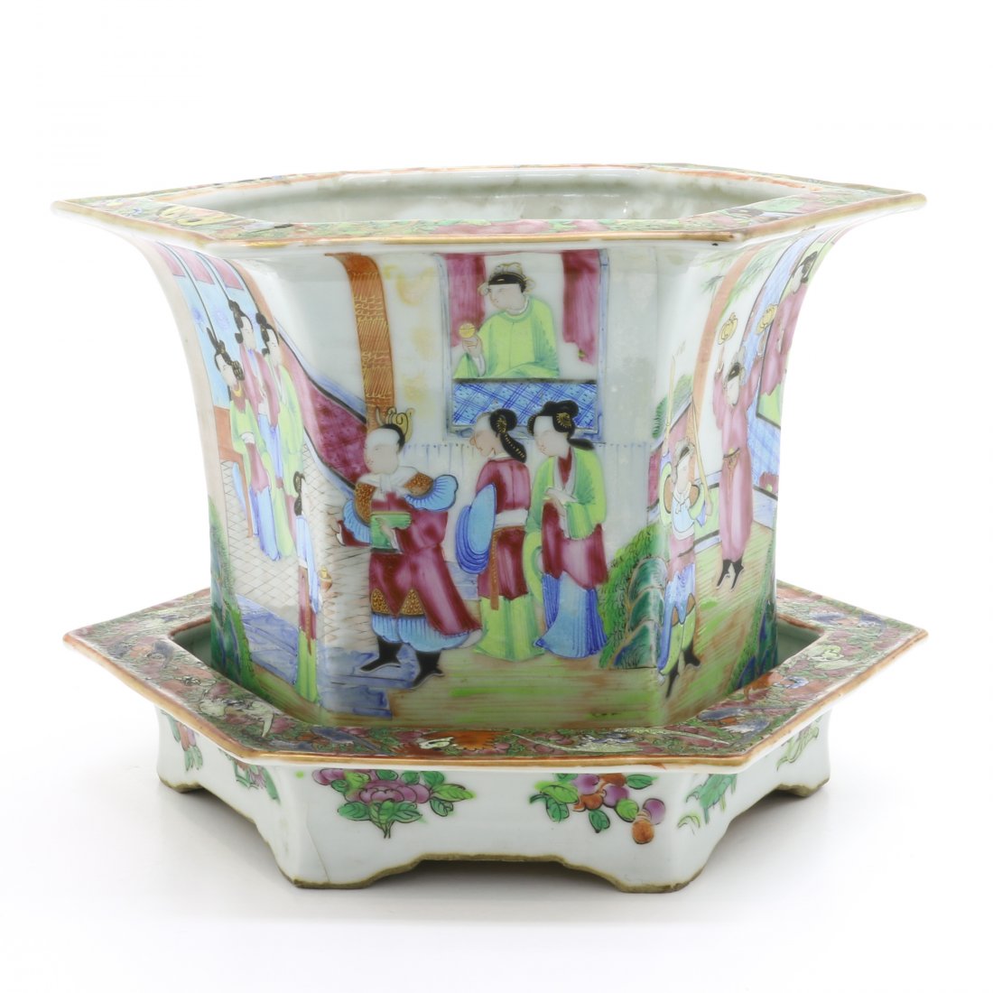 China Porcelain Cantonese Cache Pot (1 of 6)