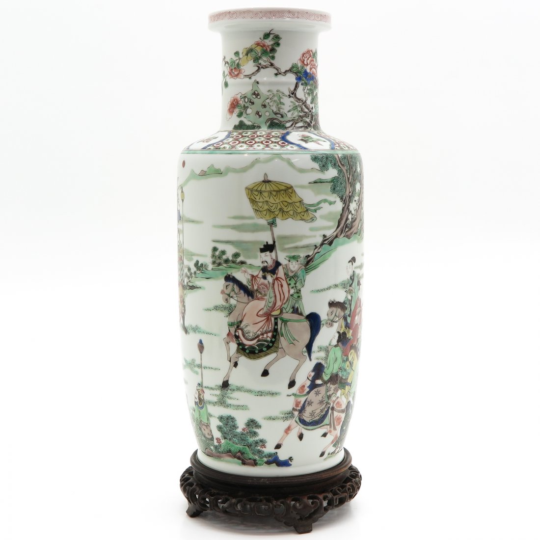 China Porcelain Famille Verte Decor Vase (1 of 6)