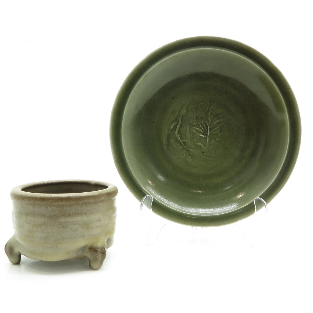 Lot of 2 Chinese Celadon Items (1 of 6)