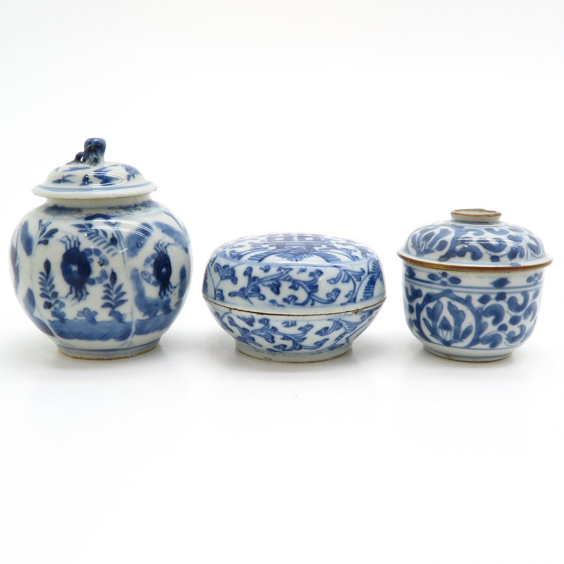 Lot of 19th Century China Porcelain Lidded Jars (1 of 6)