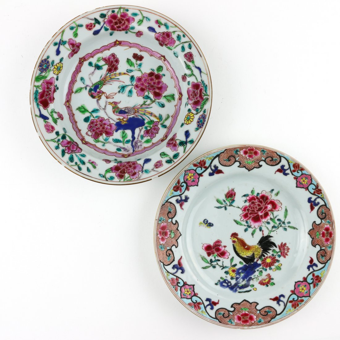 Lot of 2 Famille Rose Decor Plates (1 of 2)