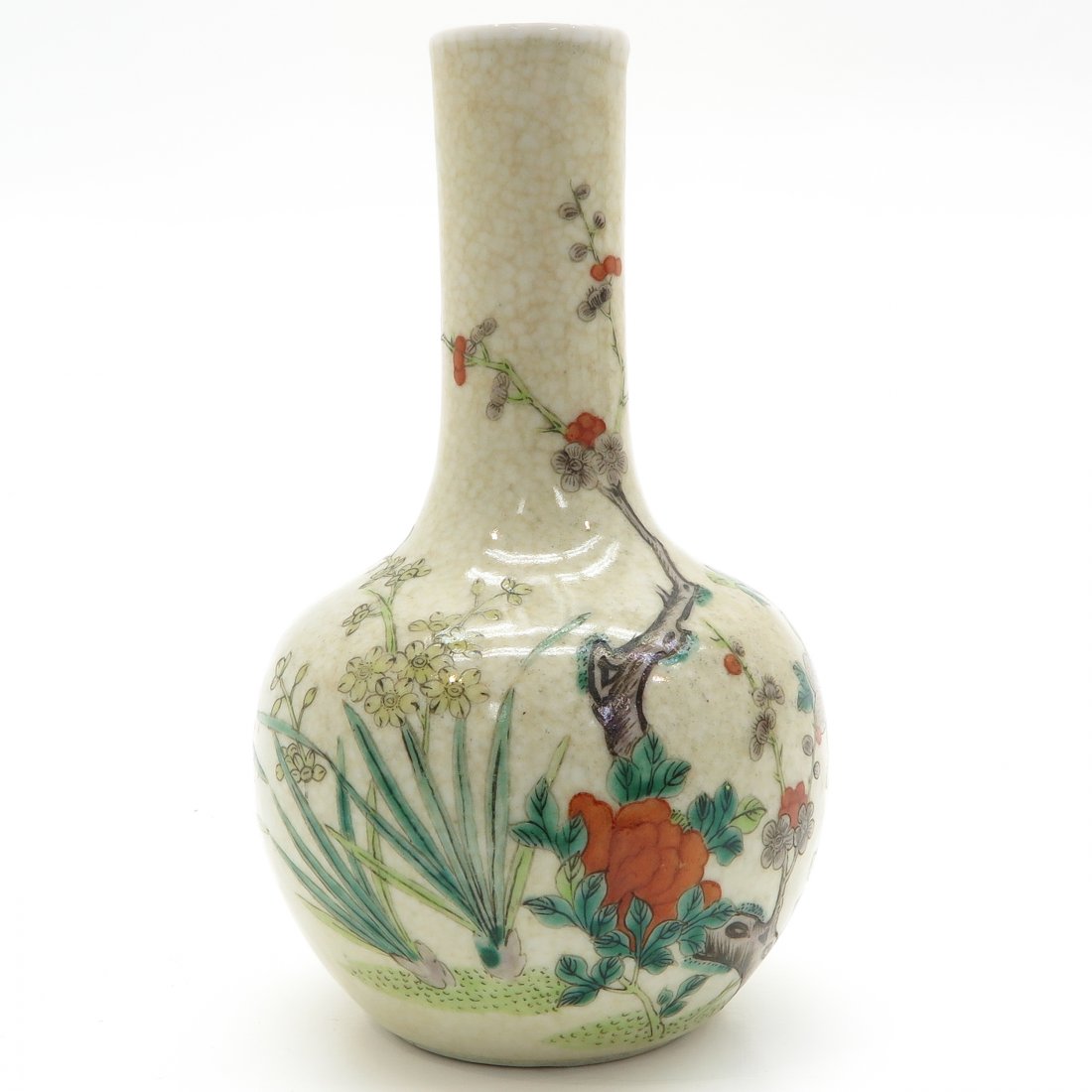 China Porcelain Crackle Ware Vase: Marked with Artemis leaf, 21 cm. tall.