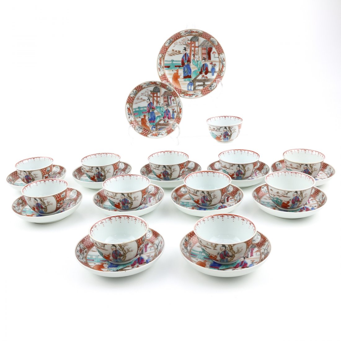 Lot of China Porcelain Mandarin Decor Cups and Saucers (1 of 6)