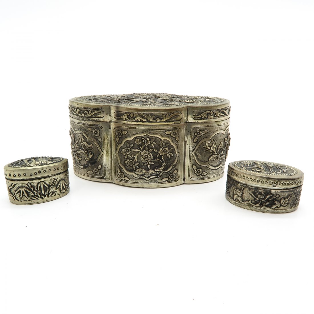 Lot of 3 Chinese Lidded Boxes (1 of 6)