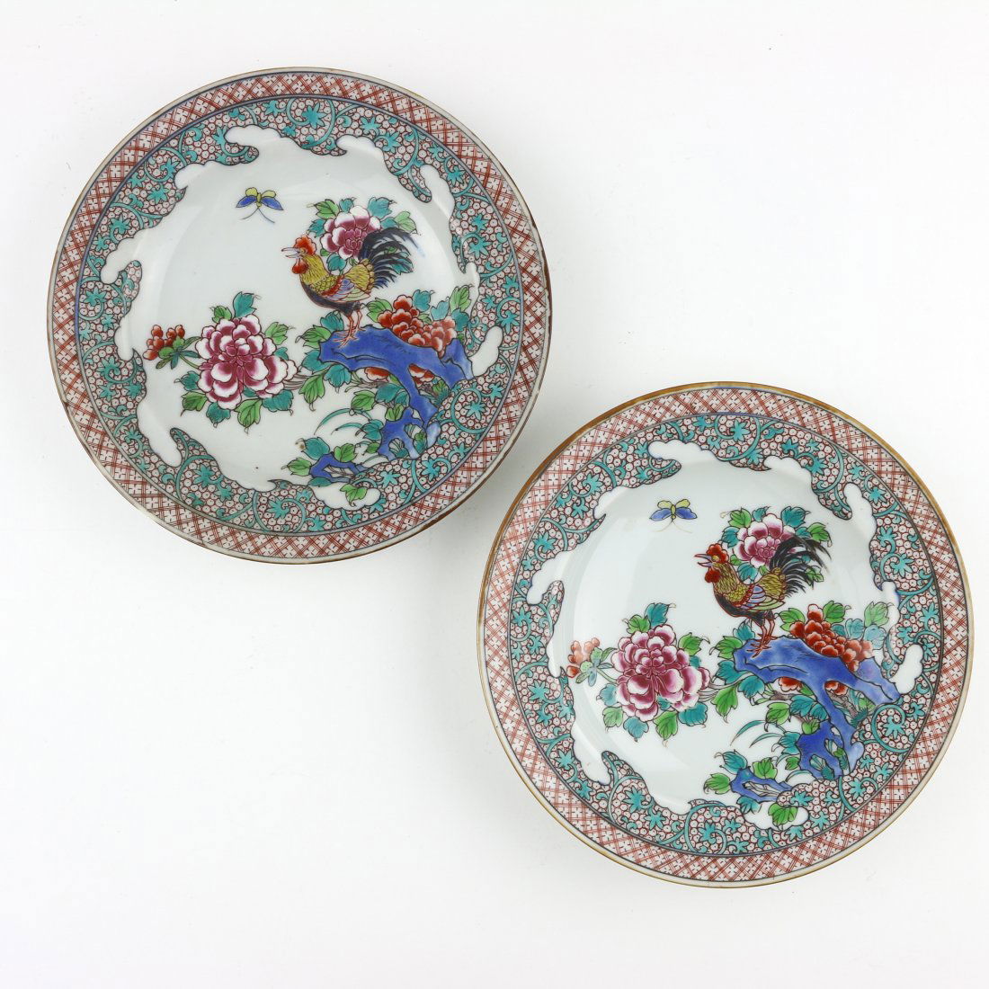 Lot of 2 Famille Rose Decor Plates (1 of 2)