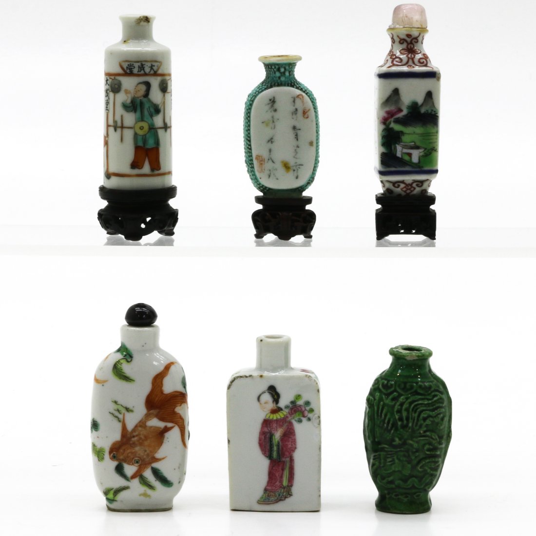 Lot of 6 Snuff Bottles (1 of 6)