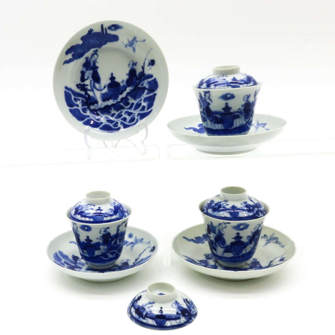 Lot of Lidded Cups and Saucers (1 of 6)